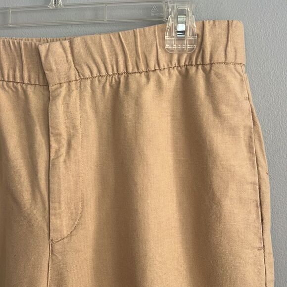 GAP women’s Medium Sand Linen Pull in stretchy waist full leg pants - Picture 4 of 12